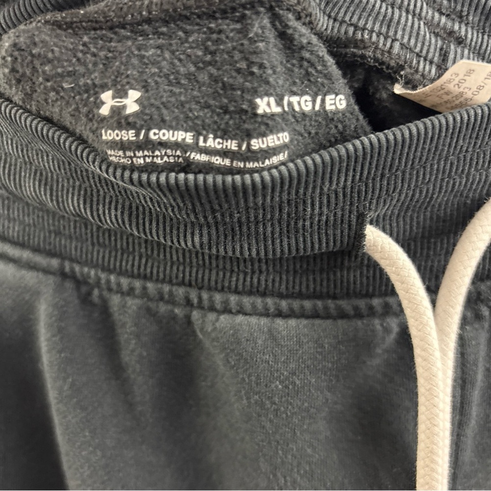 Under Armour Sweatpants Mens XL Black Fleece Joggers Elastic Waist Pockets Logo - Picture 7 of 9